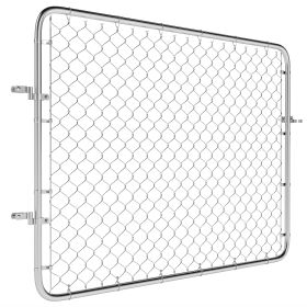 Garden Gate Chain Link Fence Gate, Galvanized Steel Garden Door for Yard Entrance Way, 47.2" x 70.9", Silver