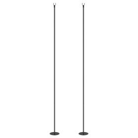 String Light Poles for Outside Hanging, Steel Lighting Stand for Patio Backyard Deck Wedding Party, 10FT, 2 Pack