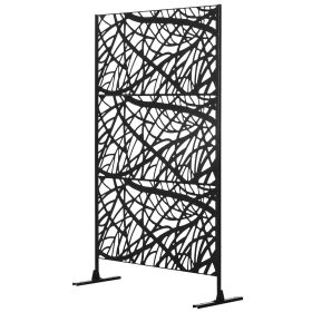 Messy Branch Room Divider: 6.5FT Metal Outdoor Privacy Screen with Stand