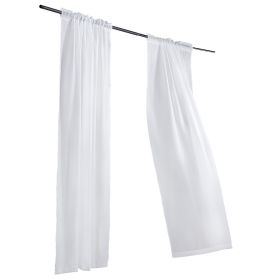 Sheer Curtains 52 W x 84 L inches 2 Panels Window Drapes Rod Pocket Polyester