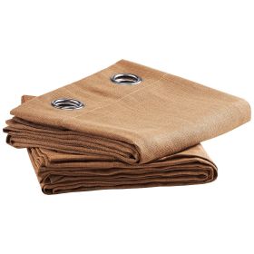 Natural Linen Curtains 52 x 84 inch 2 Panels Set Grommet Light Filtering Thick