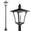 Single Solar Lamp Post, 40 Lumens Garden Solar-Powered LED Streetlight Style Outdoor Light Waterproof 5-6 Hours with Base for Lawn Pathway Walkway 63"