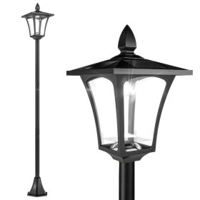 Single Solar Lamp Post, 40 Lumens Garden Solar-Powered LED Streetlight Style Outdoor Light Waterproof 5-6 Hours with Base for Lawn Pathway Walkway 63"