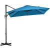 8' x 8' Square Patio Hanging Offset Umbrella with 360° Rotation, Aluminum Outdoor Cantilever Market Parasol, Turquoise