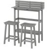 3 Piece Patio Bar Set with 43"H Bar Table and 2 Bar Stools, for Balcony, Backyard, Porch