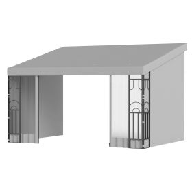 10' x 13' Wall Pergola, Outdoor Gazebo with 2 Curtains and 2 Nettings, UV Resistant, for Patio, Deck, Light Grey