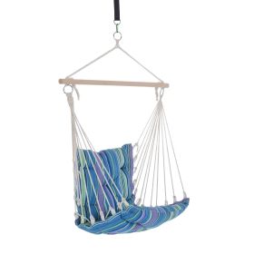 Portable Hanging Woven Hammock Seat Rope Swing Chair Sleeping Bed for Outdoor Garden Yard Camping Blue