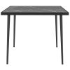 Outdoor Dining Table for 4, Square Patio Dining Table with Marble Effect Tempered Glass Top and Steel Frame, Black