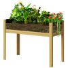 Wooden Raised Garden Bed with Acrylic Panels, Raised Planter Box with Drainage Holes, 43.3" x 19.7" x 31.5"
