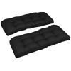 Set of 2 Patio Bench Replacement Cushions, 2 Seater Outdoor Loveseat Cushion Seat Pad, 43" x 19" x 3", Black