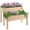 34"x34"x28" 2-Tier Raised Garden Bed Wooden Planter Box for Backyard, Patio to Grow Vegetables, Herbs, and Flowers