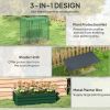 Galvanized Steel Planter Box with Crop Cage and Shade Cloth, Raised Garden Bed for Flowers, Vegs and Herbs