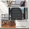 2 Pieces Wicker Rocking Patio Chairs, Indoor Outdoor Rocking Chair Set with Cushions and Armrests for Porch, Grey