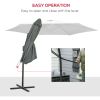 10ft Cantilever Patio Umbrella Offset Parasol with Crank Handle, Cross Base for Garden, Deck, Dark Grey
