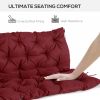 3 Seater Outdoor Swing Cushions with Backrest, Replacement Cushions for Patio Furniture, Wine Red