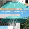 7.6FT Aluminum Patio Umbrella Parasol 8 Ribs Outdoor Market Umbrella with Crank, Push Button Tilt for Deck, Backyard and Lawn, Sky Blue