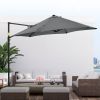 8.5FT Outdoor Cantilever Roma Parasol with 360° Rotation and Cross Base, Offset Patio Umbrella for Garden, Dark Grey