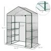 56" x 29" x 77" Portable Walk-in Greenhouse Garden Flower Plant Growing Warm House w/ 4 Tier Shelves and Roll Up Zippered Door, Transparent