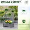 Raised Garden Bed with Trellis for Climbing Vines, Wood Planter Box for Garden, Free Standing Flower Bed, Indoor Outdoor Display Rack, 25.2" x 11" x 4