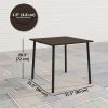 Patio Dining Table with Umbrella Hole for 4 People, Aluminium Legs, for Backyard Lawn Balcony, 31.5" x 31.5", Brown