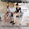 3 Seater Outdoor Seat Pads Bench Swing Chair Replacement Cushions Backrest for Patio Garden, Dark Grey