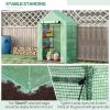 55" x 28" x 75" Walk-in Greenhouse Portable Garden Plant Flower Seed Warm House with 4 Shelves Outdoor Plant Growth Hot House PE Cover Green