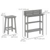 3 Piece Patio Bar Set with 43"H Bar Table and 2 Bar Stools, for Balcony, Backyard, Porch