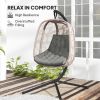 Outdoor Swing Cushion, Tufted Patio Cushion Replacement for Garden Chair Egg Chair, Indoor Outdoor Seat Cushion, Grey