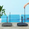 Patio Umbrella Base with Adjustable Wheels and Handle, Outdoor Patio Umbrella Stand, Filled Up to 121lbs with Stand, 99lbs with Water for Garden Pools