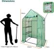 Walk In Greenhouse With Shelves,Walk-In Plant Green House With Durable Green PE Cover, 3 Tiers 6 Shelves Stands with Ground Pegs & Ropes for Stability