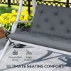 3 Seater Outdoor Seat Pads Bench Swing Chair Replacement Cushions Backrest for Patio Garden, Dark Grey
