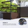 Rolling Pool Storage Rattan Patio Furniture Outdoor Storage Wicker Organizer for Floats, Paddles, Balls, Towels, Brown