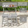 3 Piece Patio Bar Set with 43"H Bar Table and 2 Bar Stools, for Balcony, Backyard, Porch
