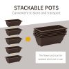 5-Tier Raised Garden Bed with 5 Planter Box, Outdoor Plant Stand Grow Containers with Leaking Holes, Brown