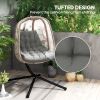 Outdoor Swing Cushion, Tufted Patio Cushion Replacement for Garden Chair Egg Chair, Indoor Outdoor Seat Cushion, Grey
