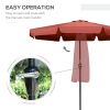 8.5 ft Outdoor Market Table Umbrella, Round Patio Umbrella with Tilt and Crank for Garden, Backyard, Deck, Wine Red