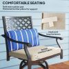 Outdoor Bar Stools Set of 2, Bar Height Swivel Patio Chairs with Cushion, Pillow Footrest for Poolside, Backyard