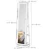 360 Swivel Jewelry Cabinet with Full Length Mirror Lockable Organizer White