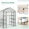 56" x 29" x 77" Portable Walk-in Greenhouse Garden Flower Plant Growing Warm House w/ 4 Tier Shelves and Roll Up Zippered Door, Transparent
