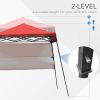 7' x 7' Garden Foldable Pop Up Gazebo Tent with Backpack & Adjustable Legs Outdoor Party Canopy, Red & Black
