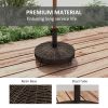 20.5" Round Parasol Base Resin Patio Umbrella Base Garden Parasol Holder Outdoor Offset Weight Stand with Wheels Bronze