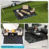 Reversible Outdoor Rug Waterproof Plastic Straw RV Rug with Carry Bag, 8' x 10', Black and Grey Geometric