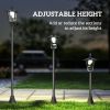 Single Solar Lamp Post, 40 Lumens Garden Solar-Powered LED Streetlight Style Outdoor Light Waterproof 5-6 Hours with Base for Lawn Pathway Walkway 63"