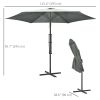 10ft Cantilever Patio Umbrella Offset Parasol with Crank Handle, Cross Base for Garden, Deck, Dark Grey