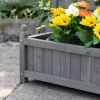 Raised Garden Bed with Trellis for Climbing Vines, Wood Planter Box for Garden, Free Standing Flower Bed, Indoor Outdoor Display Rack, 25.2" x 11" x 4