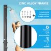 7.3FT 5.3 Gallon Solar Heated Shower, 2-Section Outdoor Shower with Shower Head, Foot Shower, Temperature Display for Backyard, Poolside, Spa, Beach,