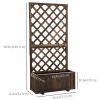 2.4 x 1 x 4.9 ft Garden Wooden Pine Trough Planter with Topped Trellis Climbing Plants Flower Raised Bed, Carbonized