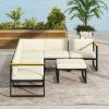 Replacement Cushions for Rattan Furniture, 14 Piece Outdoor Seat Cushion Pad for Patio Set, 7 Seat and 7 Back, Cream
