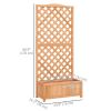 Wood Planter with Trellis for Vine Climbing, Raised Garden Bed to Grow Vegetables for Backyard, 30" x 14" x 67", Brown