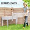 2 Tiers Wood Plant Raised Bed Flower Vegetable Herb Grow Box Stand Garden Step Planter Stand Free Combination Natural